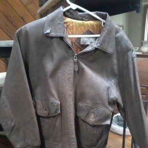 Leather Bomber style jacket  size M